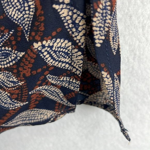 Nine Britton (Stitch Fix) Women’s Blouse Sz S Navy/Brown/Tan Polyester NWT - Picture 7 of 12